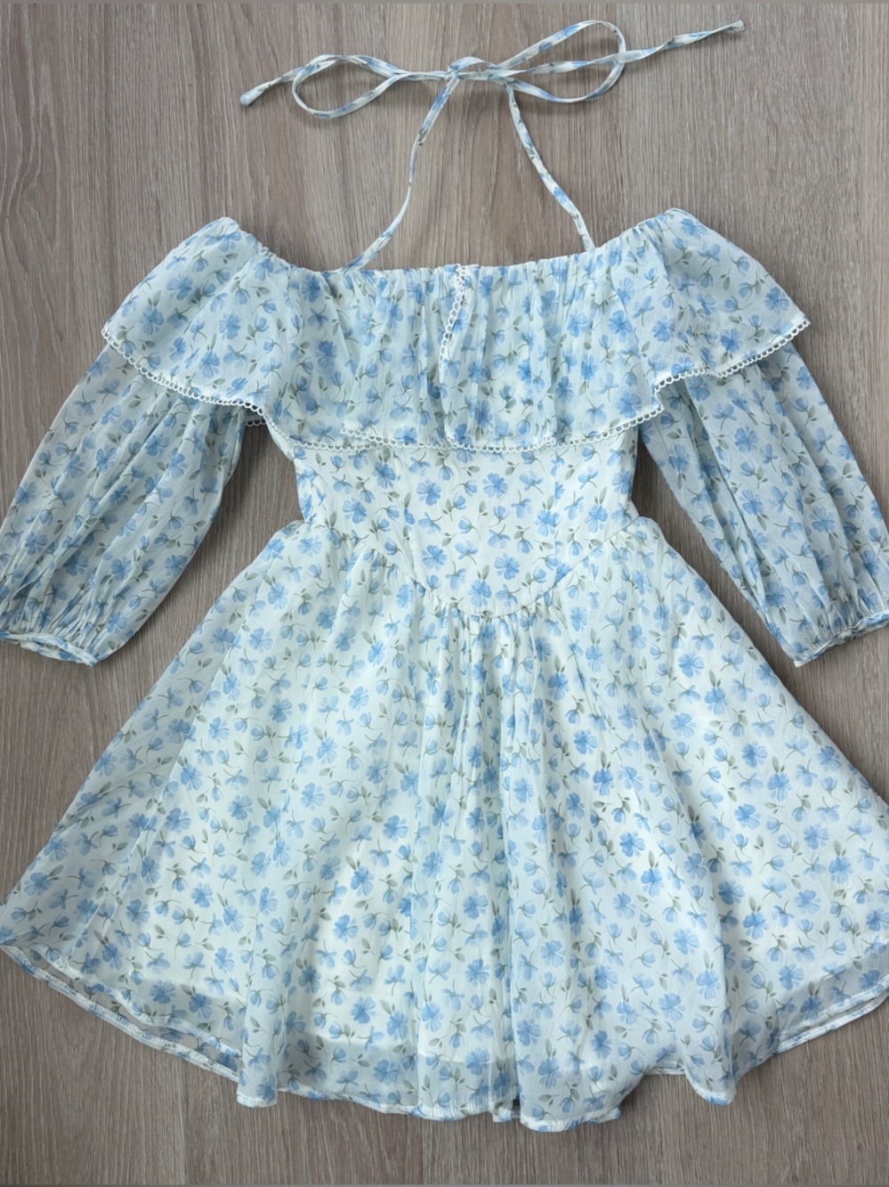 NWT Marc Blue Floral Print White Dress